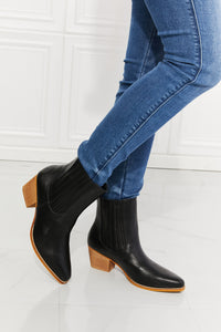 Thumbnail for MMShoes Love the Journey Stacked Heel Chelsea Boot in Black