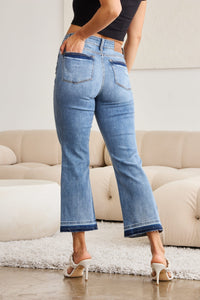 Thumbnail for Judy Blue Full Size Release Hem Cropped Bootcut Jeans