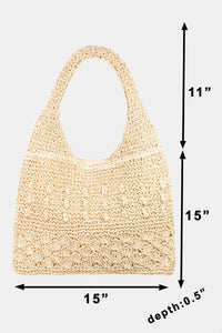 Thumbnail for Fame Straw Braided Tote Bag