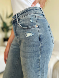 Thumbnail for Judy Blue Full Size Mid Rise Distressed Straight Jeans