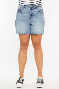 Thumbnail for Kancan Full Size Raw Hem High Waist Denim Shorts