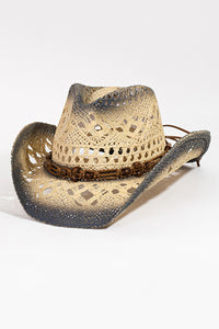 Thumbnail for Fame Cutout Rope Strap Wide Brim Hat