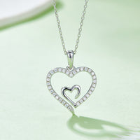 Thumbnail for Moissanite 925 Sterling Silver Heart Pendant Necklace