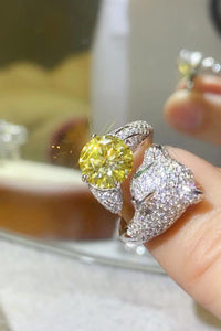 Thumbnail for 2 Carat Yellow Moissanite Animal Bypass Ring