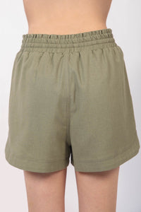 Thumbnail for VERY J Drawstring Elastic Waist Linen Shorts