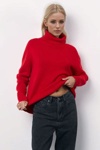 Thumbnail for Basic Bae Turtleneck Long Sleeve Dropped Shoulder Sweater