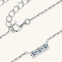 Thumbnail for 925 Sterling Silver Inlaid Moissanite Bar Necklace