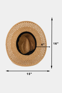 Thumbnail for Fame Basket Weave Straw Sun Hat