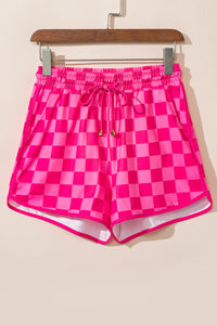 Thumbnail for Drawstring Checkered Shorts with Pockets