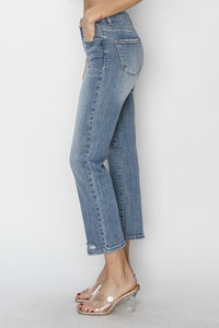 Thumbnail for RISEN Full Size High Waist Distressed Cropped Jeans