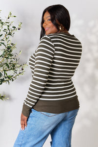 Thumbnail for Zenana Full Size Striped Snap Down Cardigan