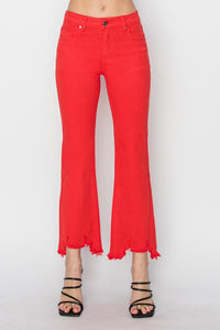 Thumbnail for RISEN Full Size Mid Rise Step Hem Cropped Pants