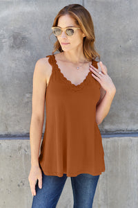 Thumbnail for Basic Bae Full Size Lace Detail V-Neck Cutout Cami