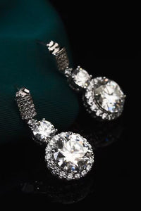 Thumbnail for 12 Carat Moissanite Platinum-Plated Drop Earrings