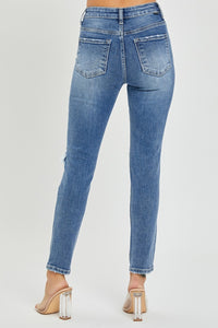 Thumbnail for Risen Full Size High Rise Knee Distressed Skinny Jeans