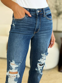 Thumbnail for Judy Blue Full Size Mid Rise Distressed Raw Hem Jeans