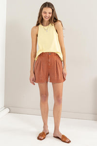 Thumbnail for HYFVE High Waist Pleated Linen Shorts