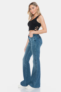 Thumbnail for Judy Blue Full Size Tummy Control Cut Hem Flare Jeans