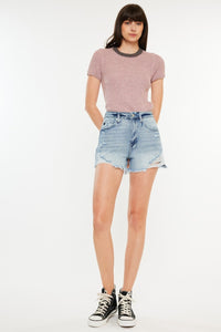 Thumbnail for Kancan Distressed High Waist Denim Shorts with Pockets