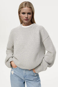 Thumbnail for Basic Bae Round Neck Dropped Shoulder Sweater