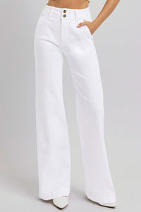 Thumbnail for RISEN Full Size Tummy Control Double Button Wide Leg Jeans