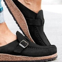 Thumbnail for Round Toe Low Heel Buckle Loafers