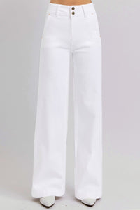 Thumbnail for RISEN Full Size Tummy Control Double Button Wide Leg Jeans