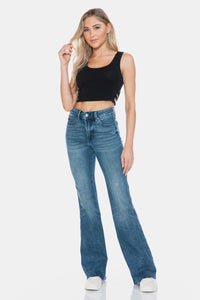 Thumbnail for Judy Blue Full Size Tummy Control Cut Hem Flare Jeans