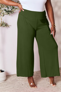 Thumbnail for Double Take Full Size Smocked Wide Waistband Wide Leg Pants