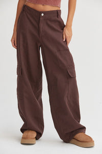 Thumbnail for HYFVE Elastic Waist Wide-Leg Cargo Pants