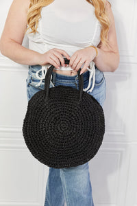 Thumbnail for Justin Taylor Beach Date Straw Rattan Handbag in Black