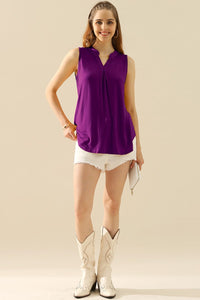 Thumbnail for Ninexis Full Size Notched Sleeveless Top