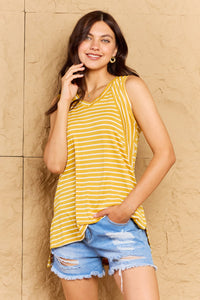 Thumbnail for Doublju Talk To Me Full Size Striped Sleeveless V-Neck Top