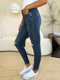 Thumbnail for Judy Blue Full Size Mid Waist Distressed Slim Jeans