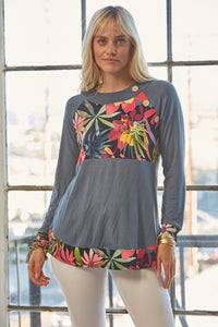 Thumbnail for Celeste Full Size Tropical Print Long Sleeve T-Shirt