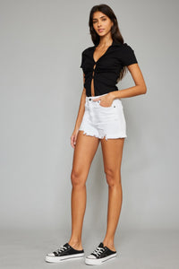 Thumbnail for Kancan Full Size High Rise Frayed Hem Denim Shorts