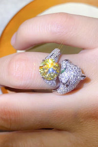 Thumbnail for 2 Carat Yellow Moissanite Animal Bypass Ring