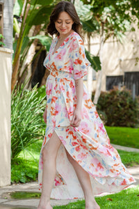 Thumbnail for Floral Deep V Slit Maxi Dress