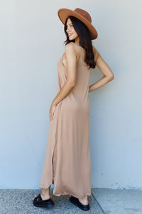 Thumbnail for Ninexis Good Energy Full Size Cami Side Slit Maxi Dress in Camel