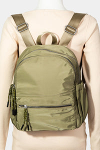 Thumbnail for Fame Adjustable Strap Nylon Backpack Bag with Side Pockets