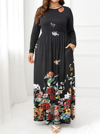 Thumbnail for Plus Size Round Neck Maxi Dress with Pockets