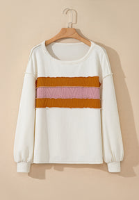 Thumbnail for Color Block Long Sleeve Sweatshirt