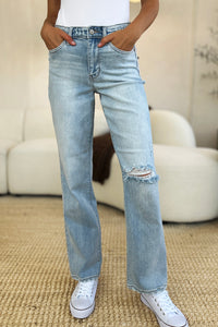 Thumbnail for Judy Blue Full Size High Waist Distressed Straight Jeans