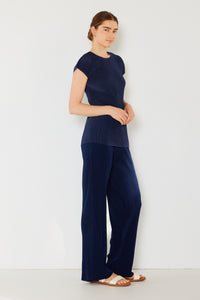 Thumbnail for Marina West Swim Rib Pleated Elastic-Waist Wide Leg Pants