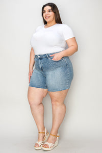 Thumbnail for Judy Blue Full Size High Waist Raw Hem Denim Shorts