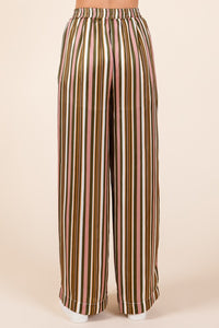 Thumbnail for Mittoshop Striped Satin Elastic Waist Wide Leg Pants