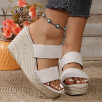 Thumbnail for Open Toe Platform Wedge Sandals