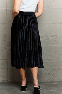 Thumbnail for Ninexis Accordion Pleated Flowy Midi Skirt