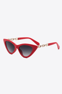 Thumbnail for Chain Detail Cat-Eye Sunglasses