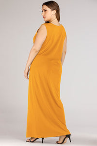 Thumbnail for Plus Size Scoop Neck Maxi Tank Dress